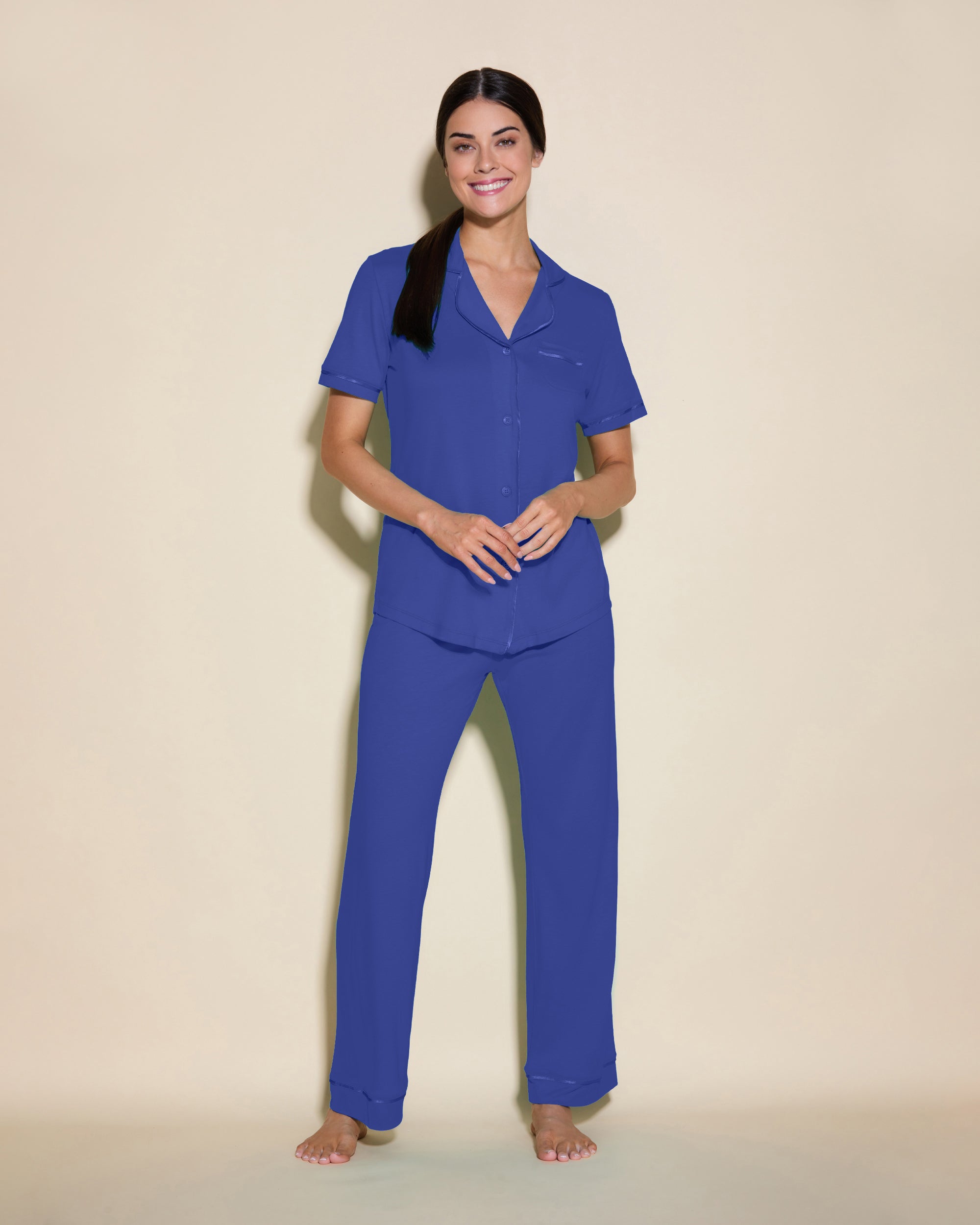 Consult-Tex Pyjama Damen Pyjama Schlafanzug DW503  Spar-Set, 1 Set Alloverdruck Knopfleiste