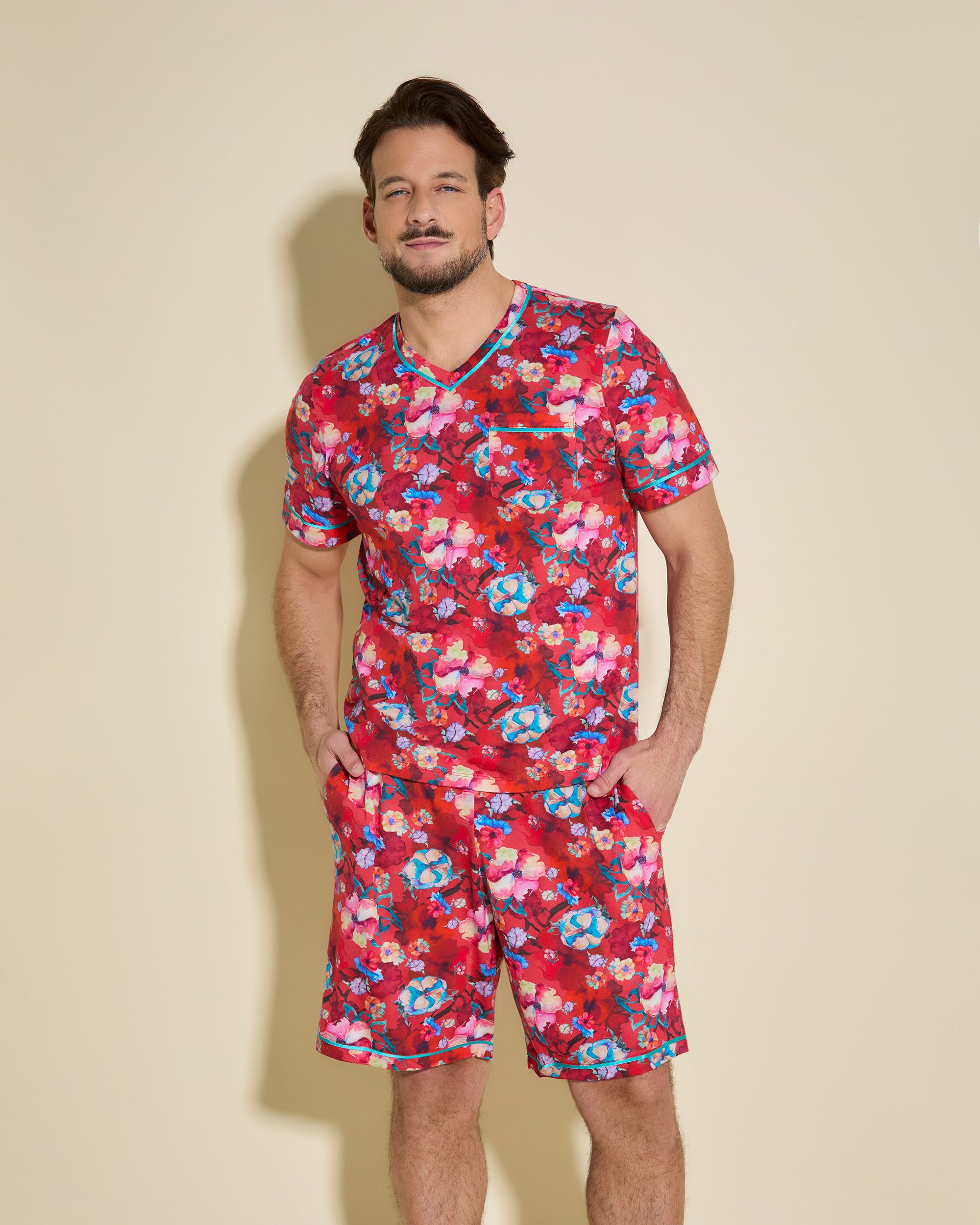Inminente perrito Estragos Cosabella | Bella Printed Conjunto De Pijama Para Hombre Con Camisa De  Manga Corta Y Pantalones Cortos | Sale