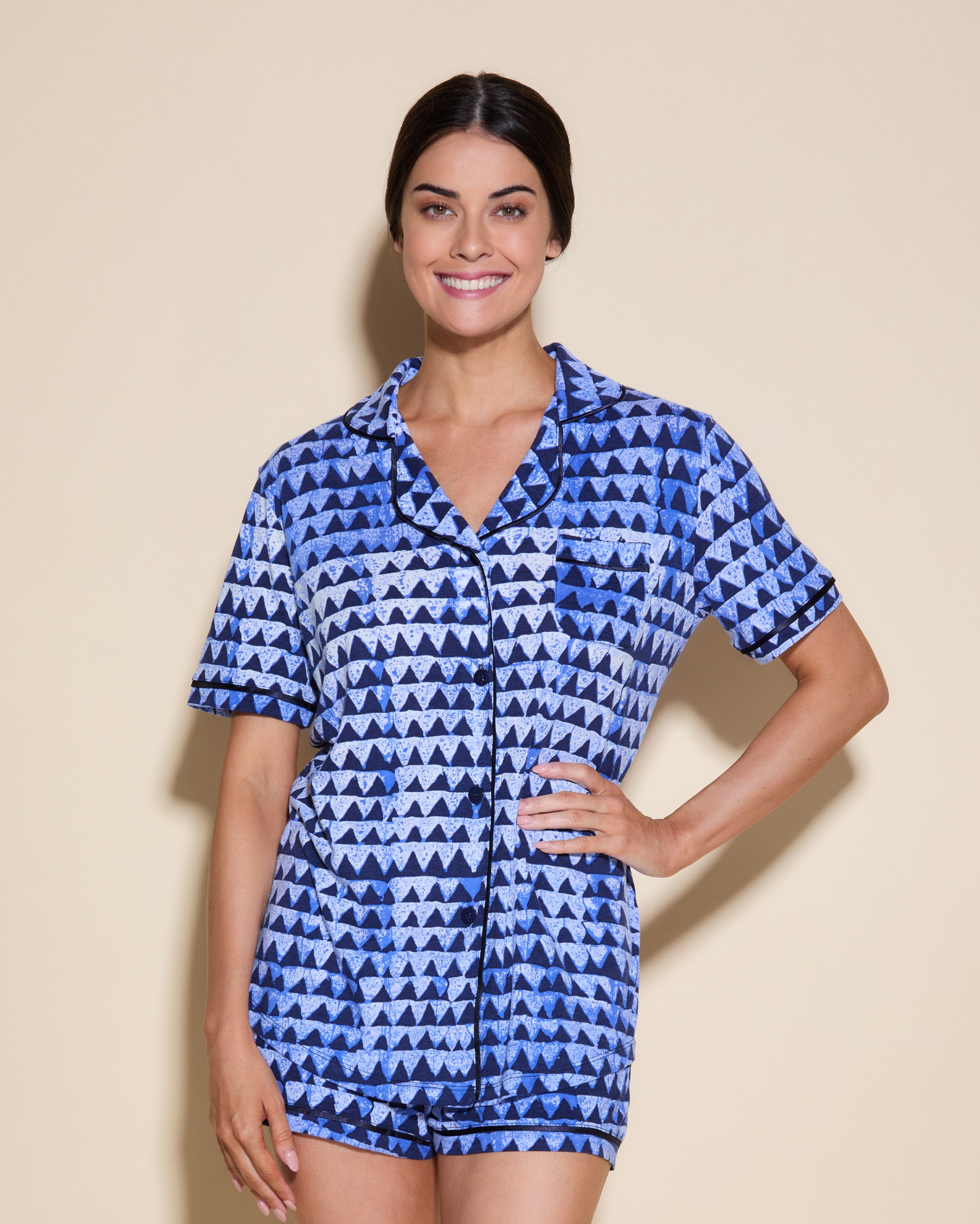The Olivia Pima Short Set in Navy