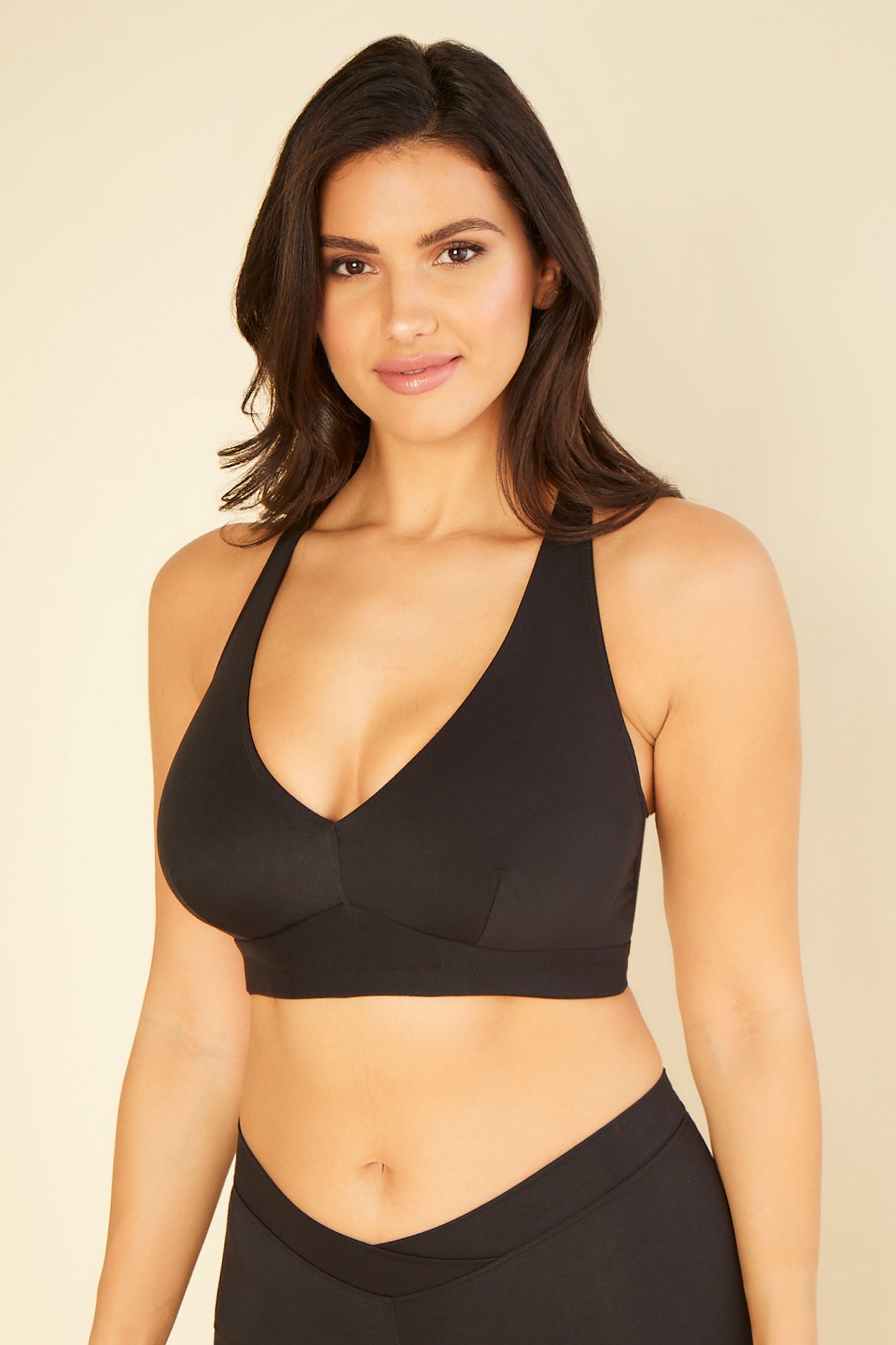 NWT Free People Intimately Halter Bralette Black & Storm Color Combo Size  Large