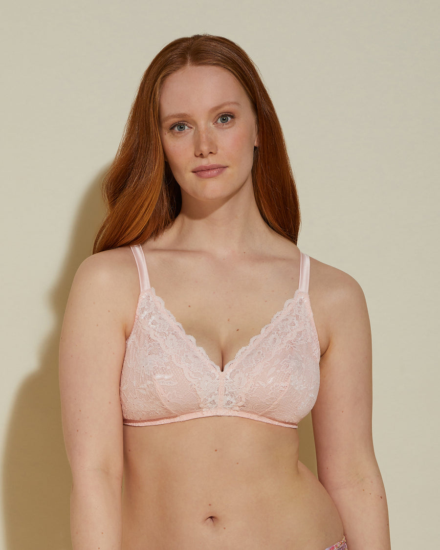 Pink Bralette - Never Say Never Tie Me Up Curvy Triangle Bralette