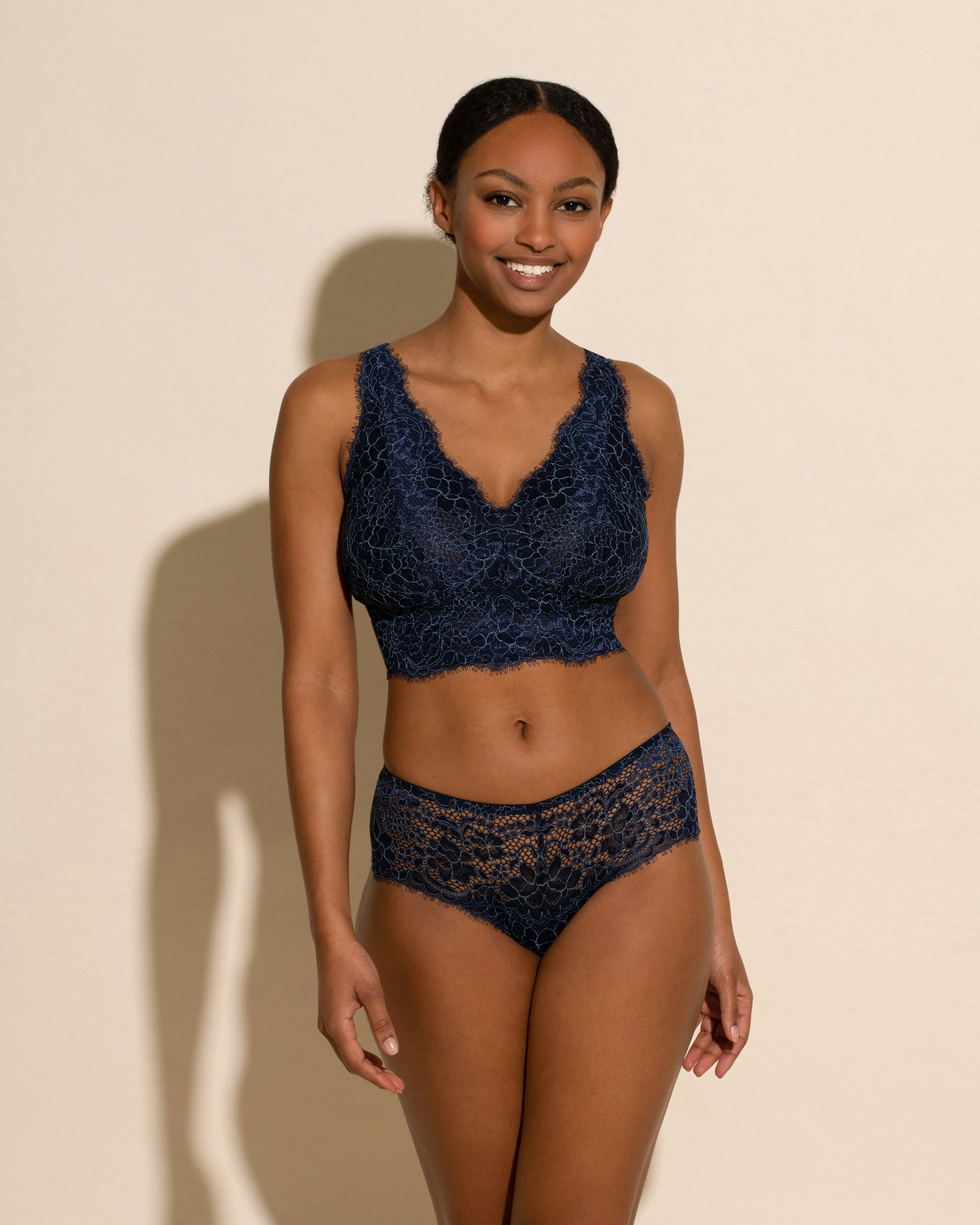Cosabella Never Say Never Extended Hottie Boyshort Panty in Navy Blue -  Busted Bra Shop