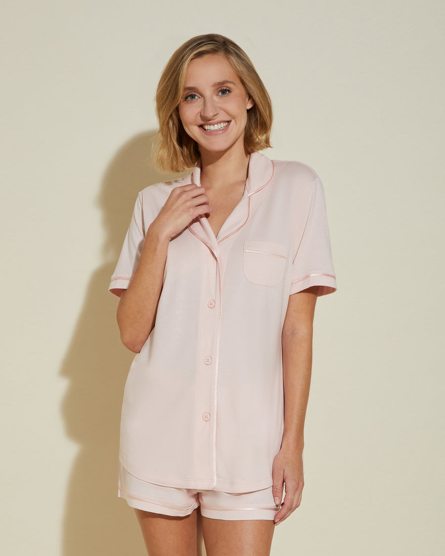 Pink Set - Bella Short Sleeve Top & Boxer Pajama Set