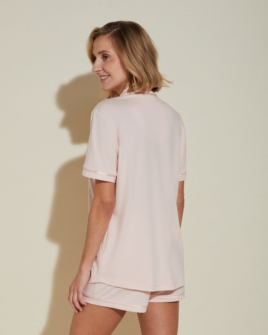 Pink Set - Bella Short Sleeve Top & Boxer Pajama Set