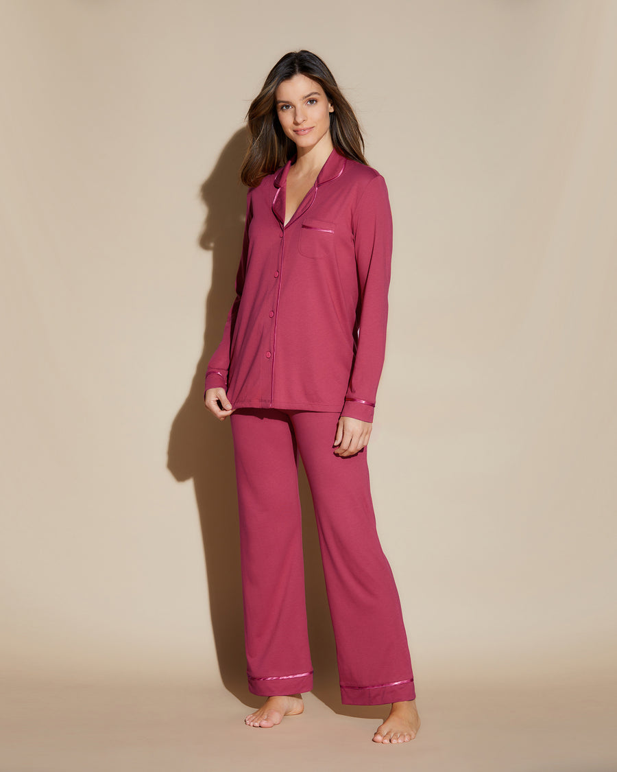 Roja Conjuntos - Bella Pijama Con Camisa De Manga Larga Y Pantalones