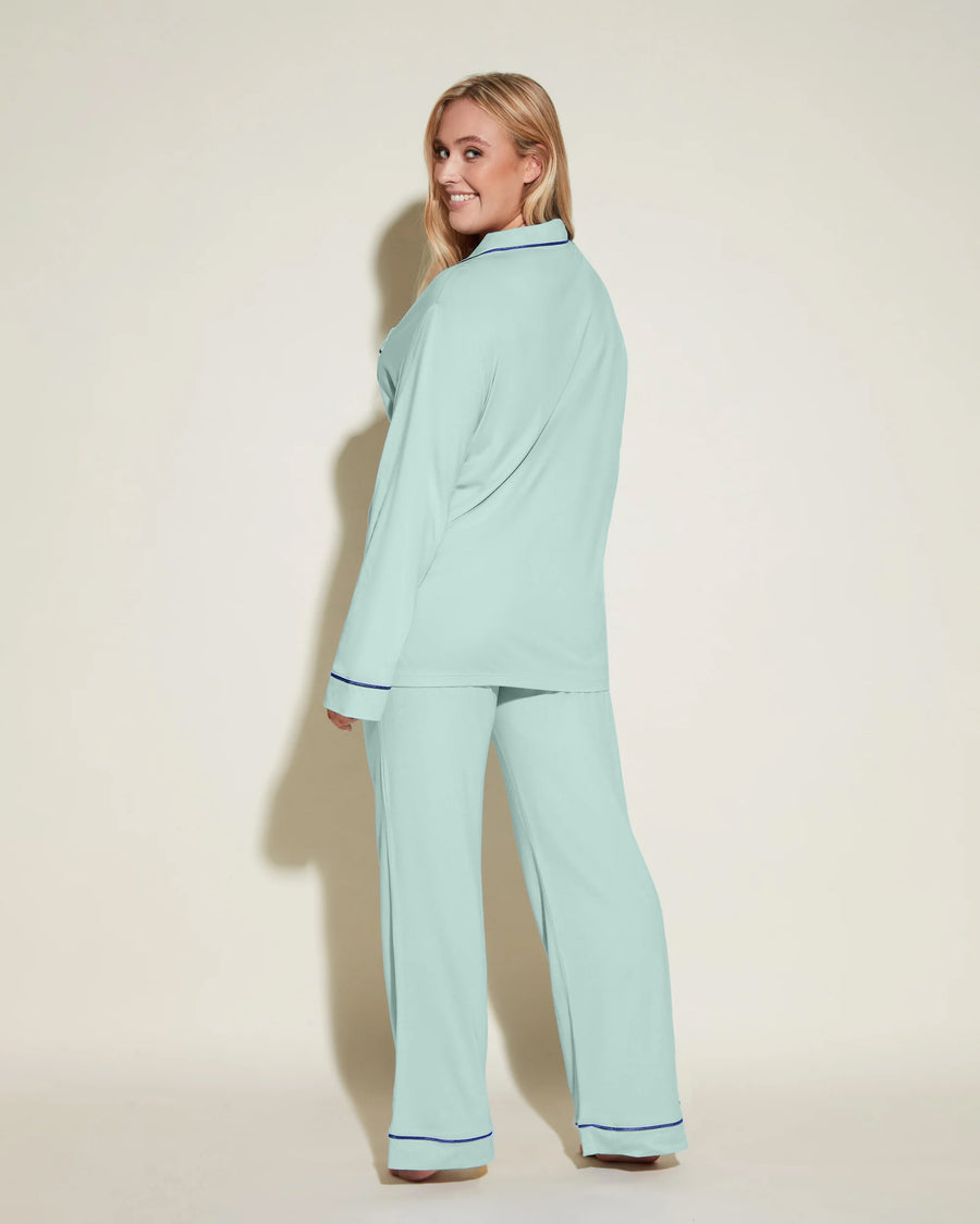 Grün Set - Bella Langärmeliges Top & Boxer Pyjama-Set
