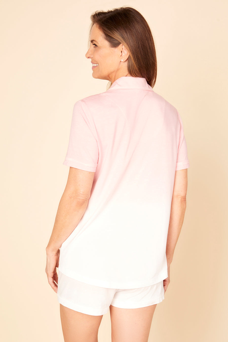 Pink Set - Bella Printed Short Sleeve Top & Boxer Pajamas