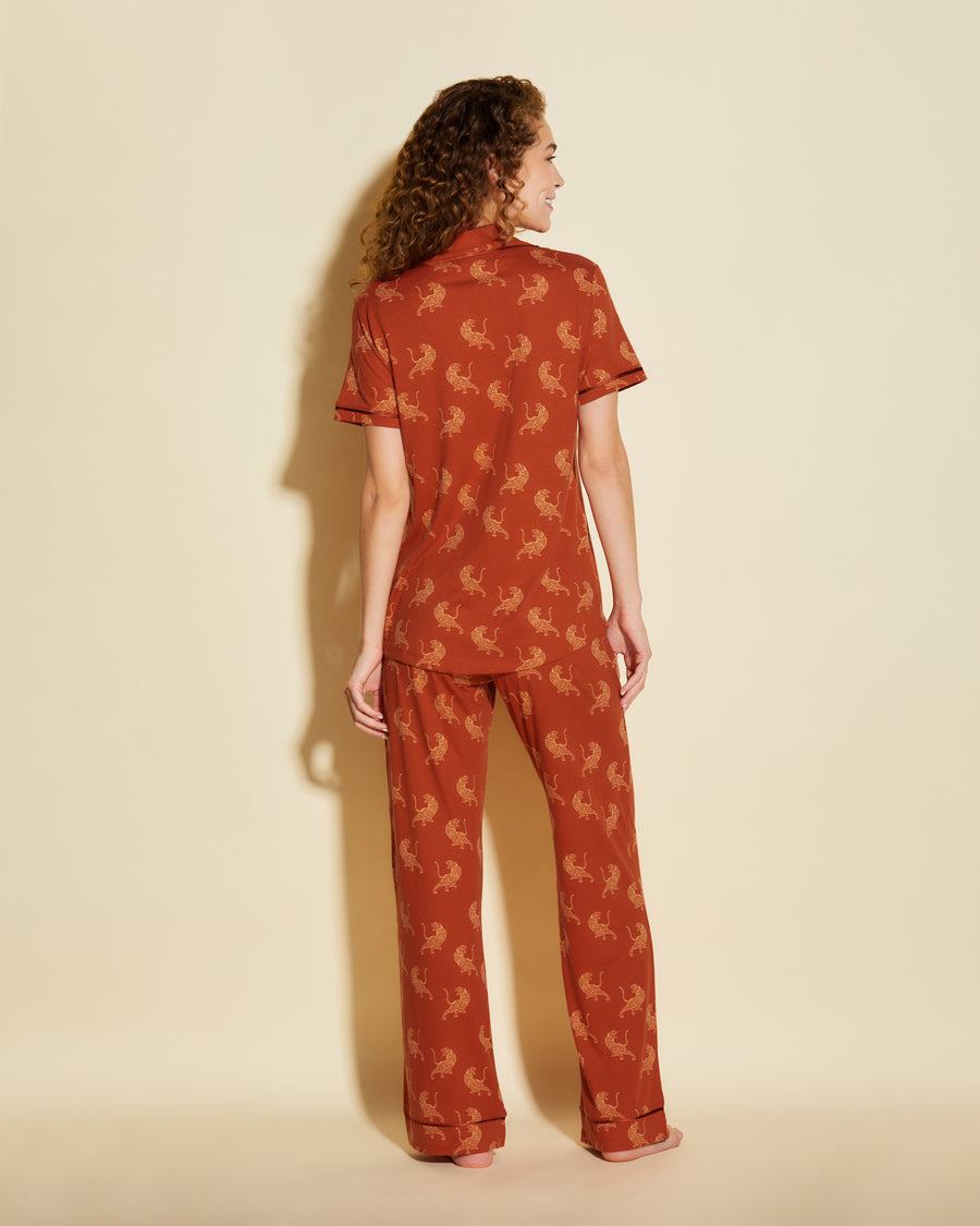 Print Set - Bella Printed Short Sleeve Top & Pant Pajama Set