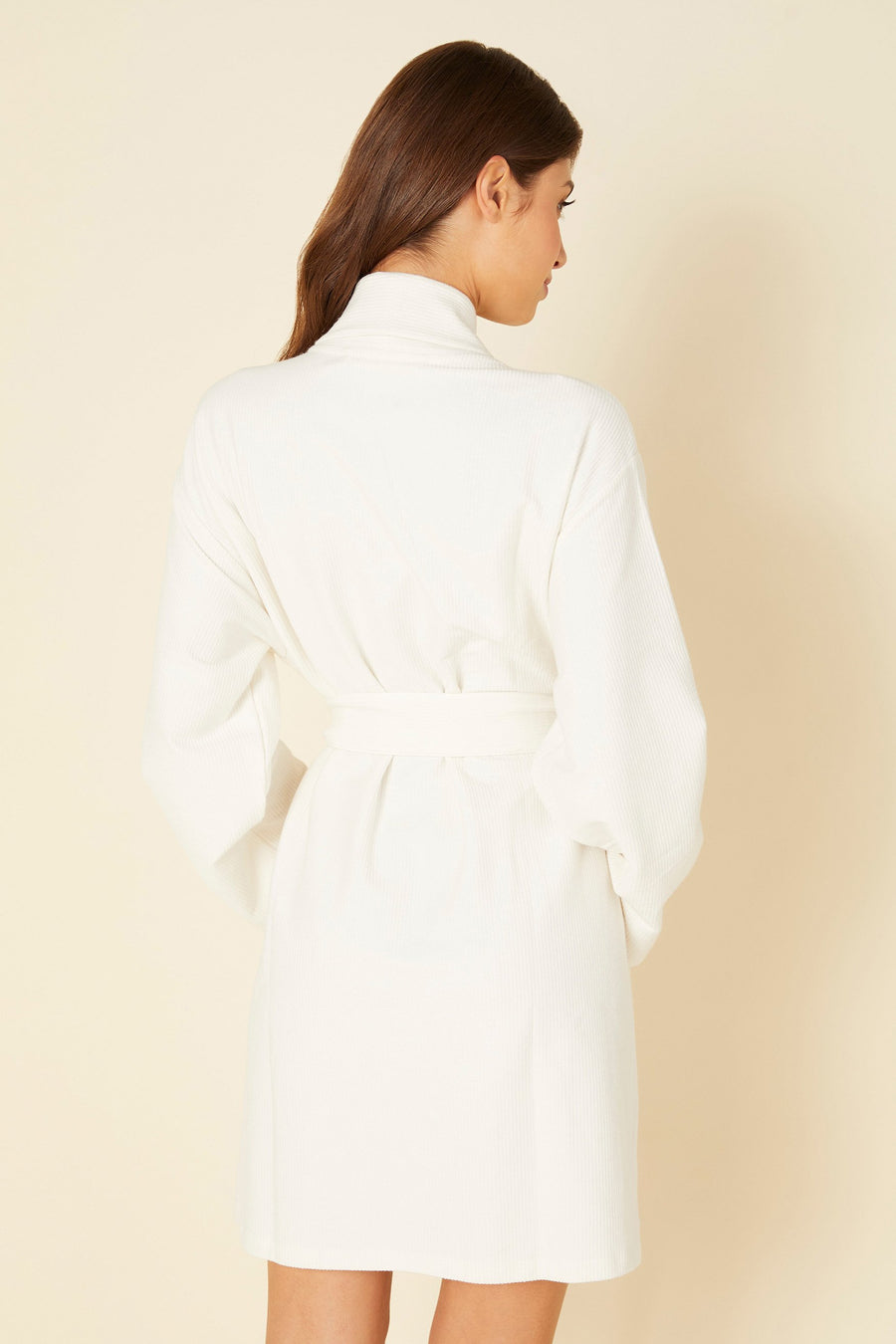 Blanc Robe De Chambre - Cozy Robe De Chambre Style Tricot