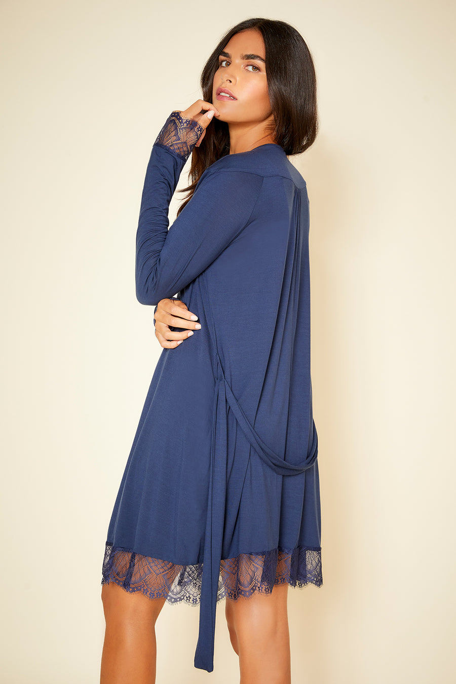 Blue Robe - Cheyenne Sleep Wear Long Sleeve Robe