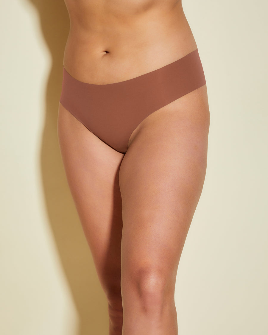Brown Thong - Free Cut Micro Extended Low Rise Thong