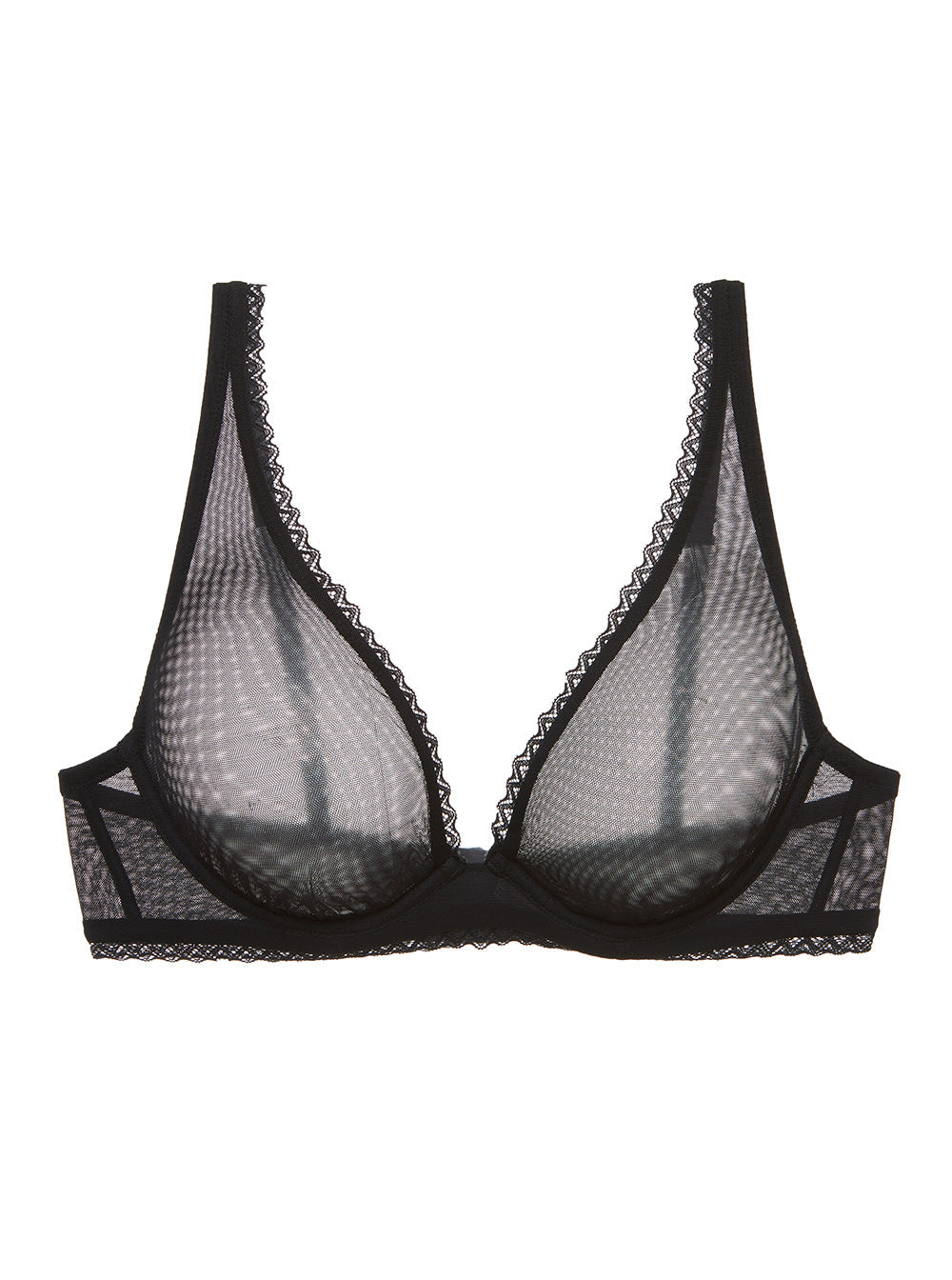 Cosabella Curvy Bralette - Mesh Temptation Flock Wireless Bra For Fuller Busts & Smaller Bands - View #2