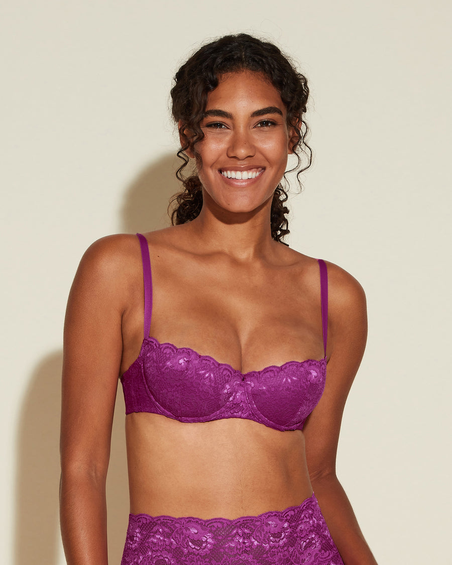 34D Magenta Lace Underwire Lined Bra