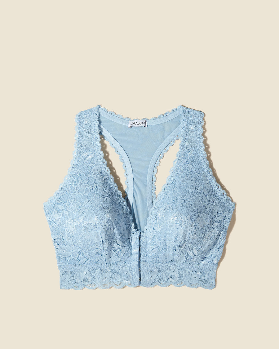 Blue Bralette - Never Say Never Curvy Post-Surgical Front Closure Bralette