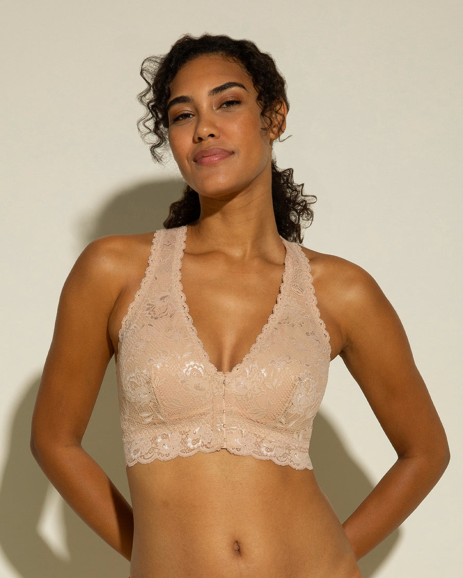 Beige Bralette - Never Say Never Bralette À Fermeture Frontale Post-Chirurgicale