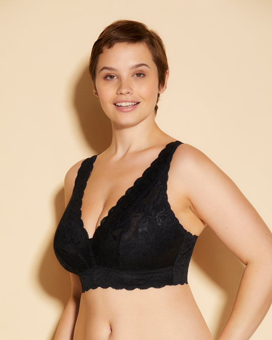 Negro Bralette - Never Say Never Bralette Tipo Top Plungie Super Curvy