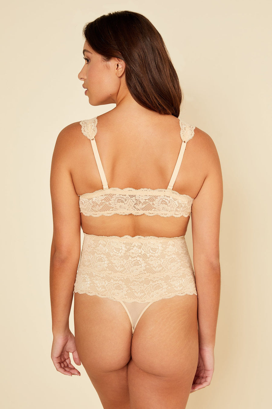 Beige Thong - Never Say Never Sexy High Waisted Thong Shapewear