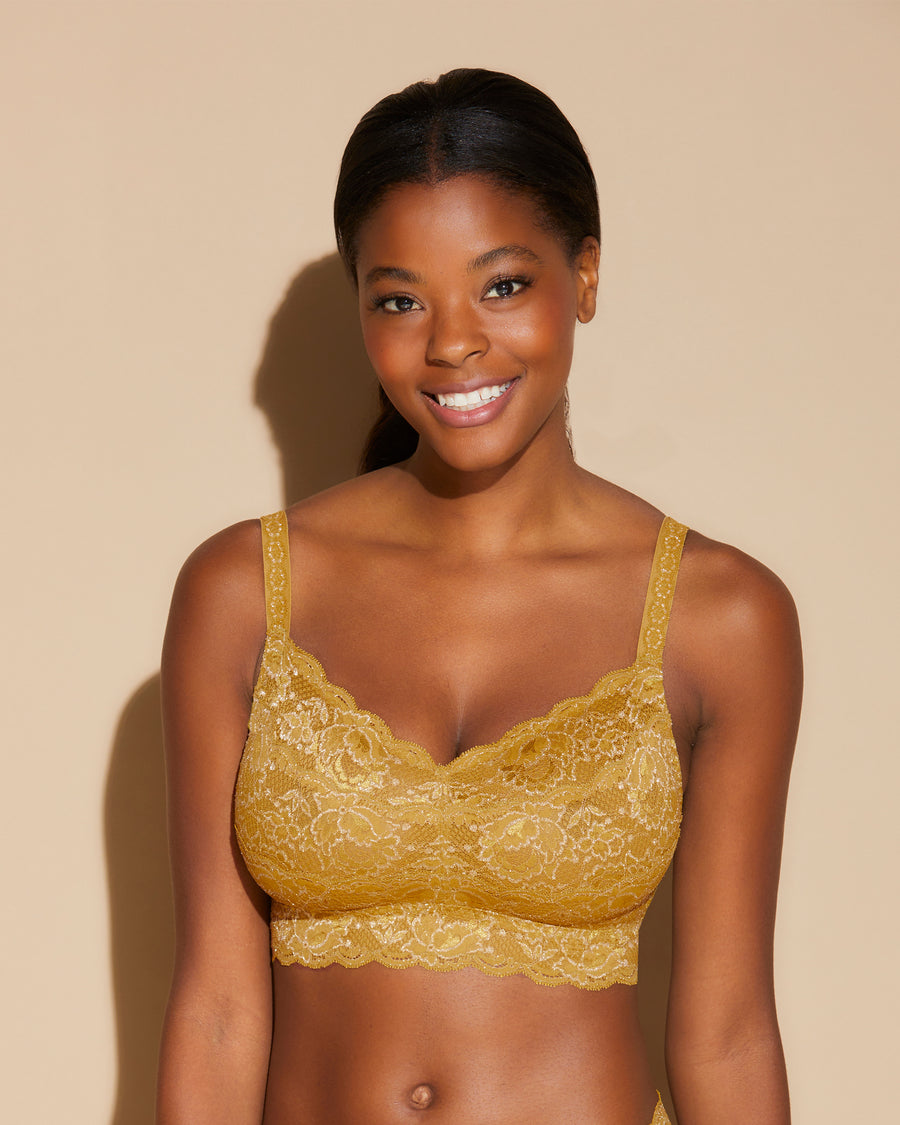 Lingerie For Women Plus Size Deep Love Everyday Yellow Scalloped