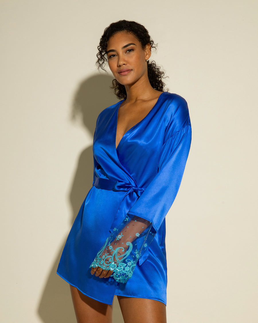 Blue Robe - Sanika Silk Robe