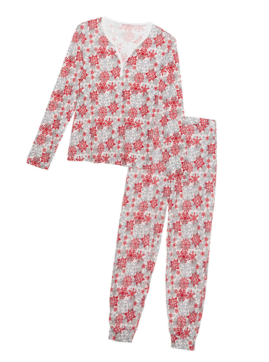Print Set, Ski Trip Long Sleeve Top & Pant Pajama Set