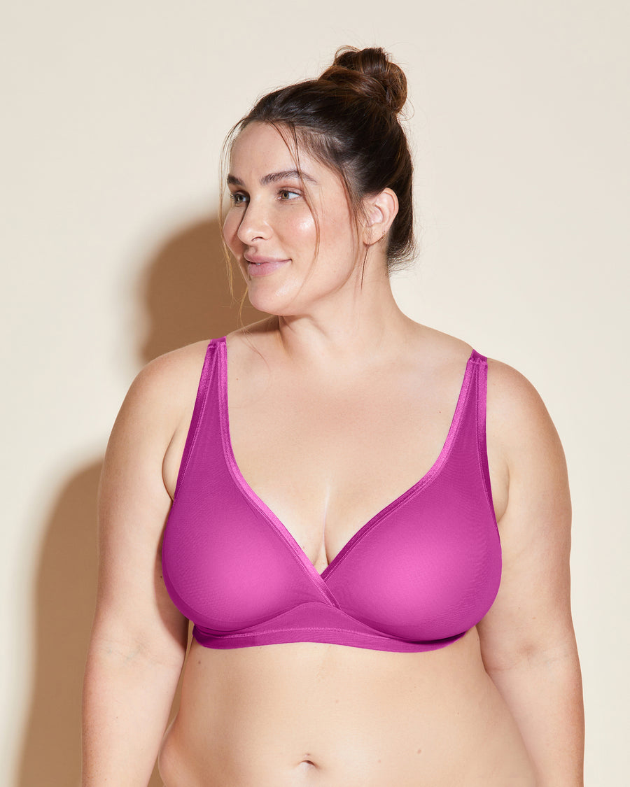 Plus Size Pink Seamless Padded Non-Wired Bralette