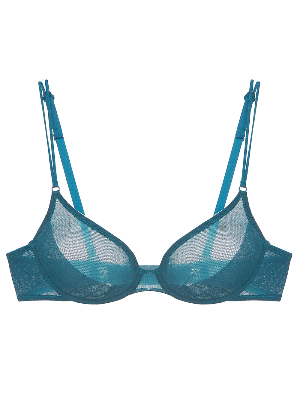 Cosabella Soire Confidence Molded Underwire Bra - Sheer Mesh Bra With Glossy Trim, Non-Padded Unlined Cups, Adjustable Straps